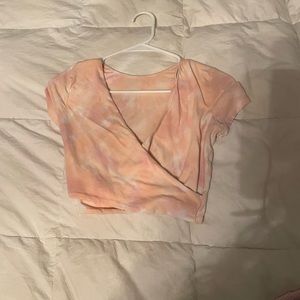 Pink cross crop top from Aeropostal